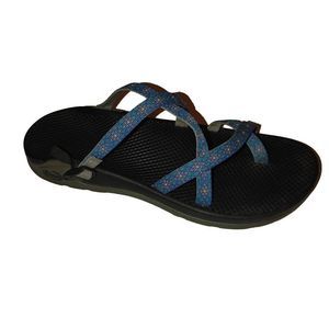 Chaco ladies size 10 1/2 adjustable blue strap with black sole rubber sandals